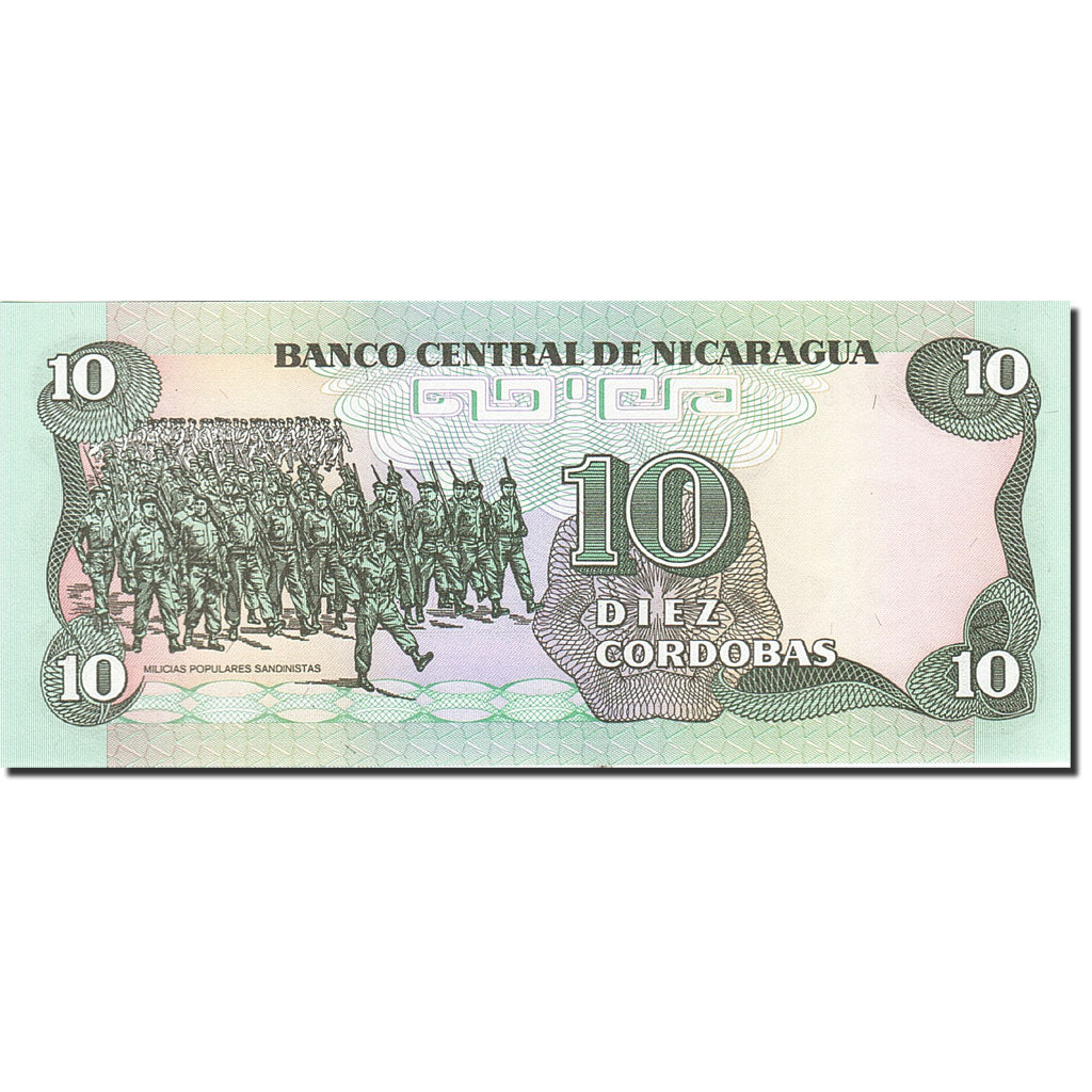 Banconote, Nicaragua, 10 Cordobas, 1985-1988, KM:151, 1985, FDS