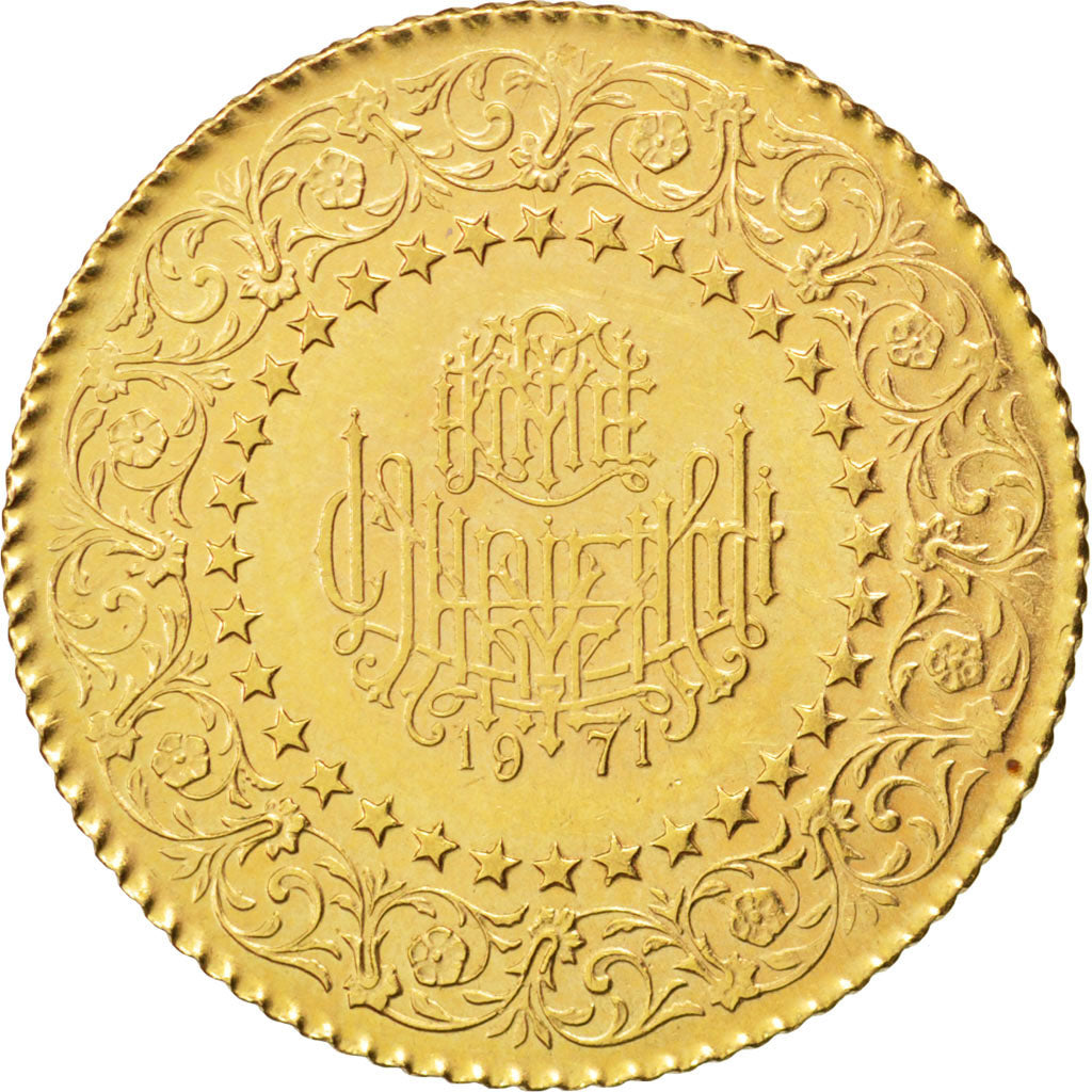 TURKEY, 50 Kurush, 1971, KM #871, EF(40-45), Gold, 3.50