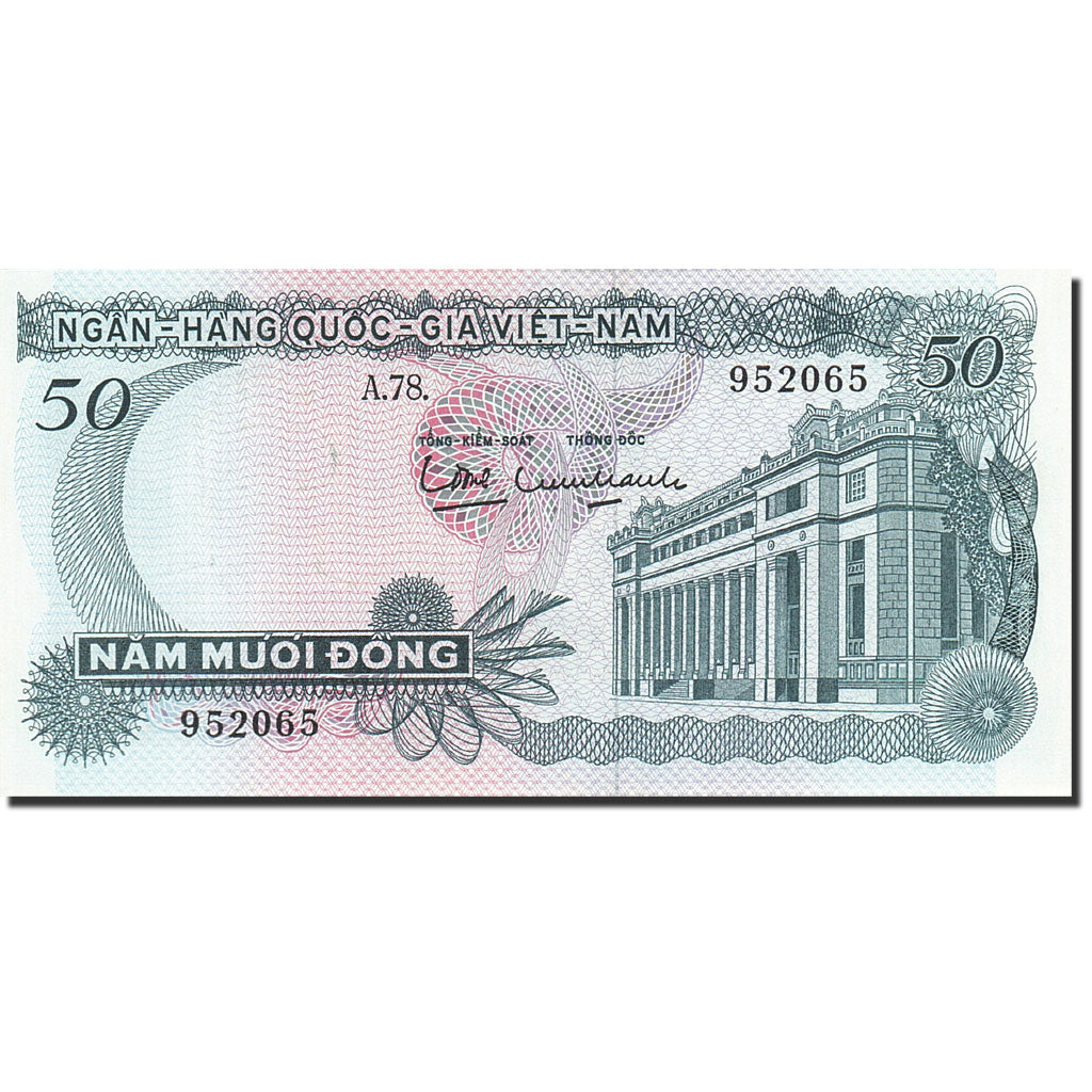 Billet, South Viet Nam, 50 D<ox>ng, 1969-1971, Undated (1969), KM:25a, SUP+