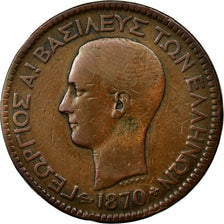 Coin, Greece, George I, 10 Lepta, 1870, Strassburg, VF(20-25), Copper, KM:43