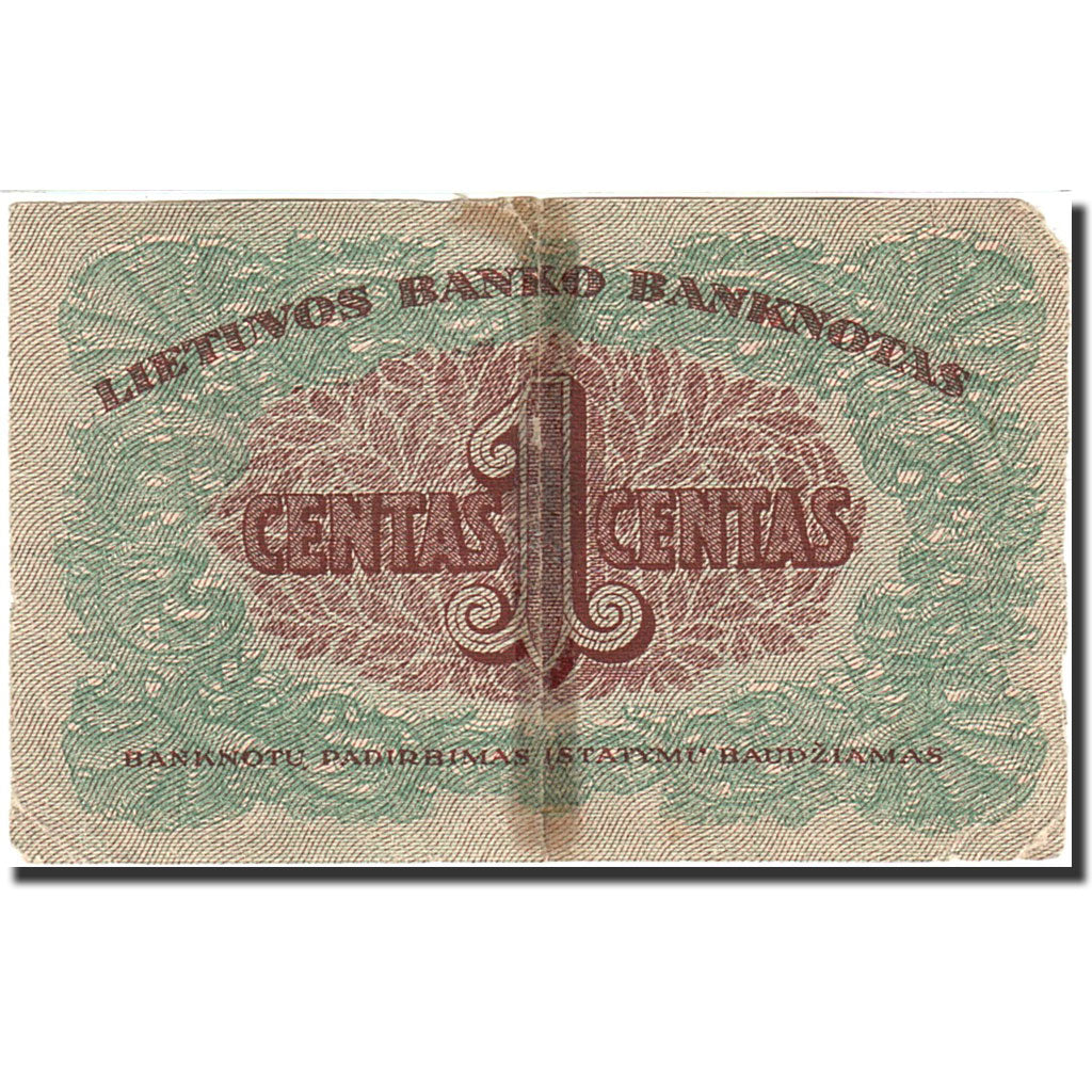 Lithuania, 1 Centas, 1922, 1922-11-16, KM:7a, F(12-15)