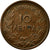 Moneta, Grecja, George I, 10 Lepta, 1869, Strassburg, AU(50-53), Miedź, KM:43