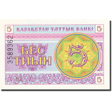 Biljet, Kazachstan, 5 Tyin, 1993-1998, 1993, KM:3, NIEUW