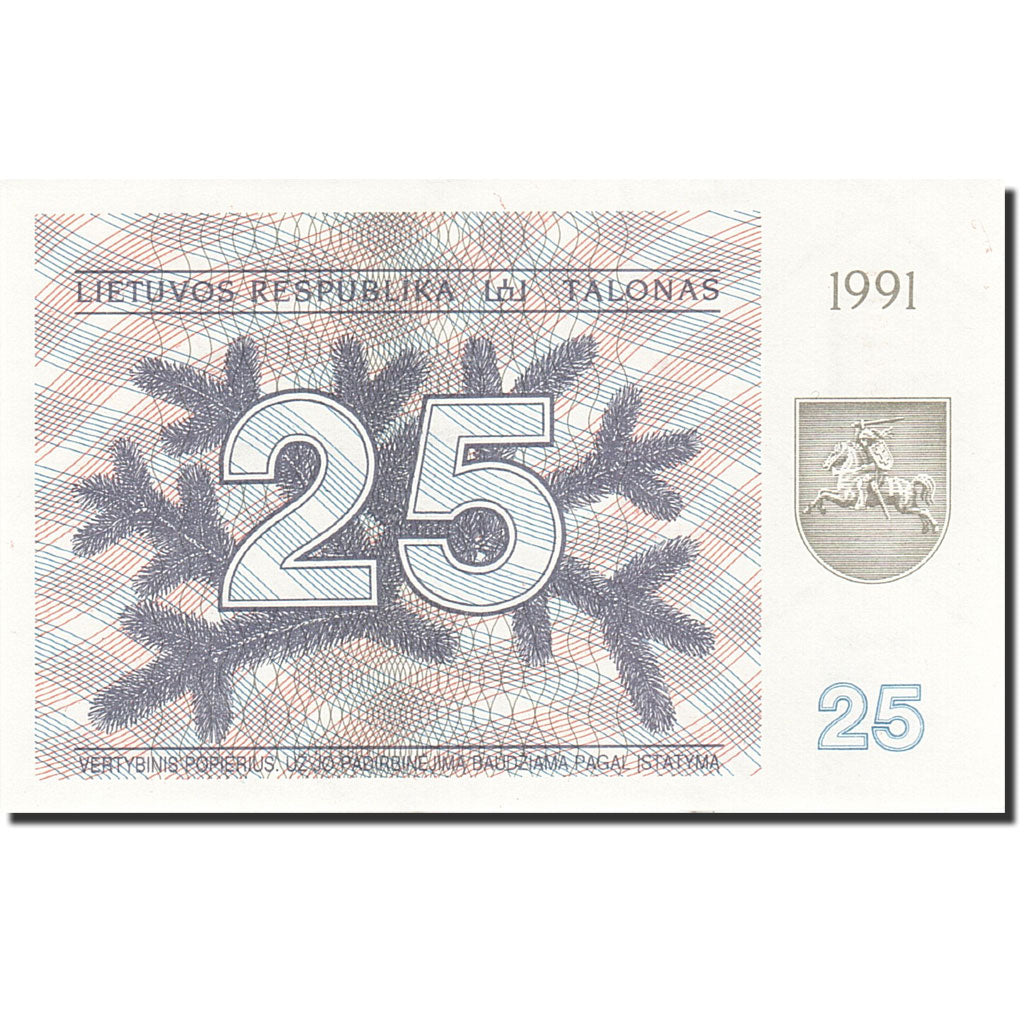 Geldschein, Lithuania, 25 (Talonas), 1991, 1991, KM:36b, UNZ-