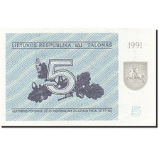 Lithuania, 5 (Talonas), 1991, KM:34b, 1991, VZ+