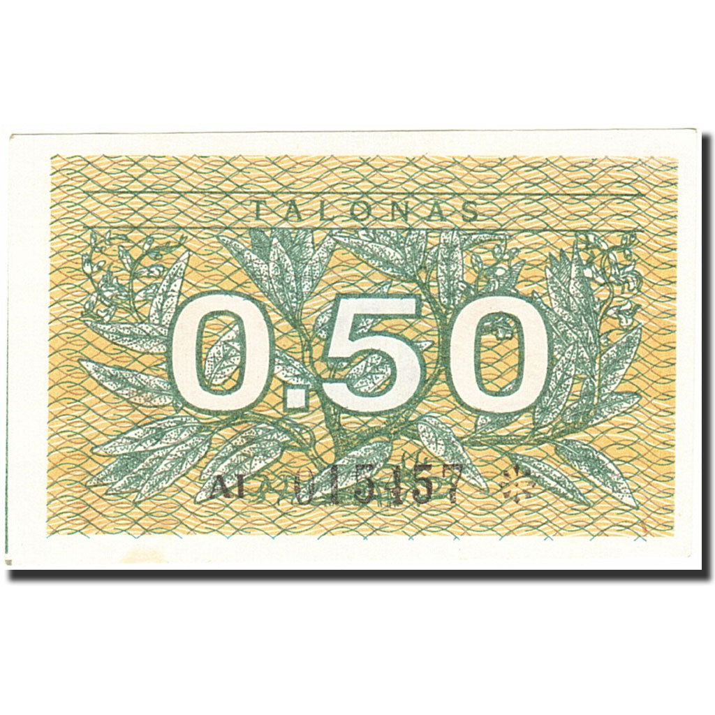 Banknote, Lithuania, 0.50 Talonas, 1991, 1991, KM:31a, AU(55-58)