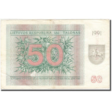 Lithuania, 50 (Talonas), 1991, 1991, KM:37b, VF(20-25)