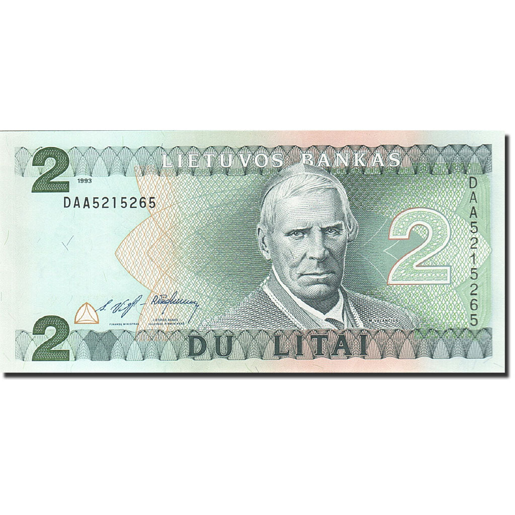 Banknote, Lithuania, 2 Litai, 1993-1994, 1993, KM:54a, UNC(65-70)