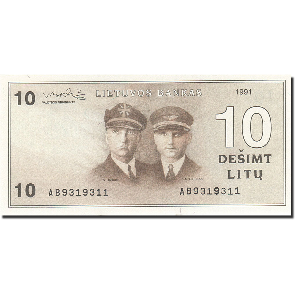 Lithuania, 10 Litu, 1991-1993, 1991, KM:47b, UNC(65-70)