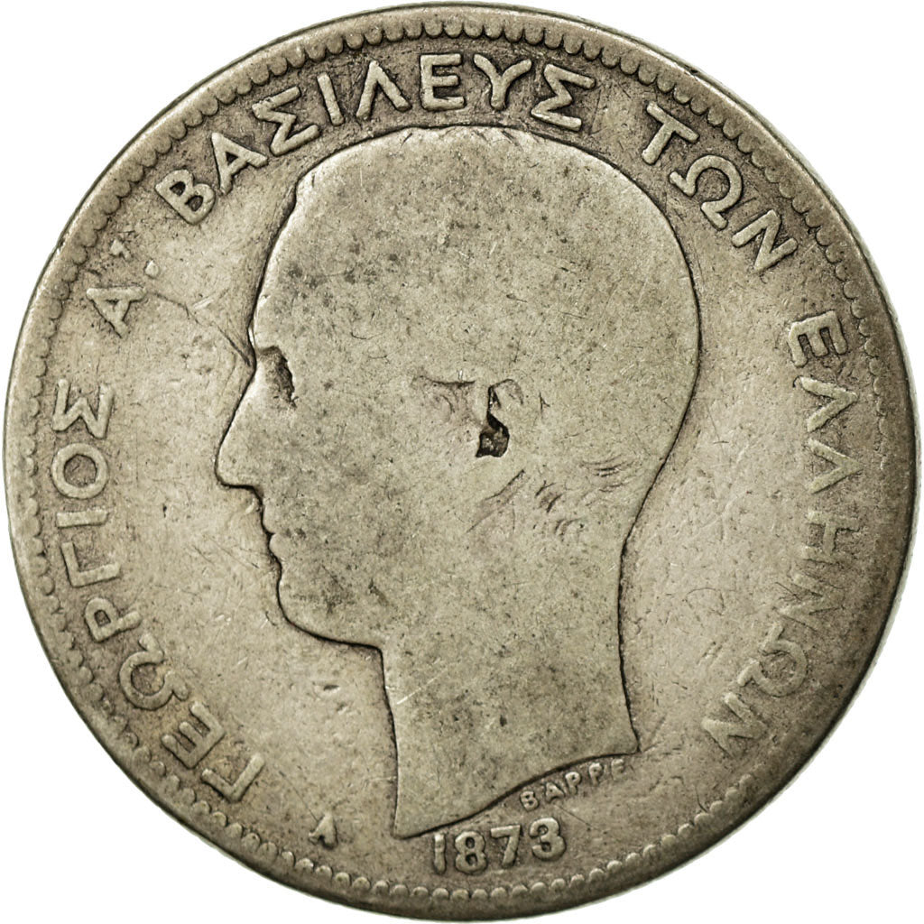 Coin, Greece, George I, 2 Drachmai, 1873, Paris, VG(8-10), Silver, KM:39