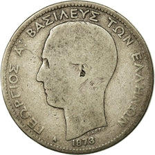 Moneda, Grecia, George I, 2 Drachmai, 1873, Paris, BC, Plata, KM:39