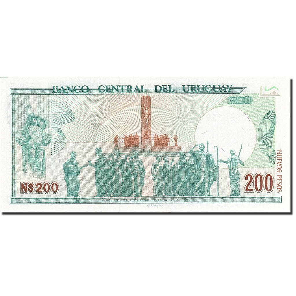 Banknote, Uruguay, 200 Nuevos Pesos, 1986-1987, 1986, KM:66a, UNC(65-70)