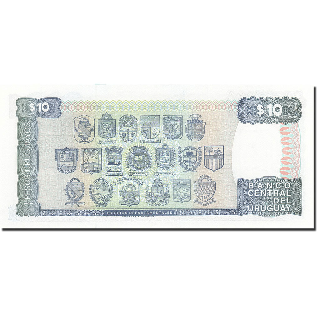 Uruguay, 10 Pesos Uruguayos, 1994-1997, Undated (1995), KM:73Bb, UNC(65-70)