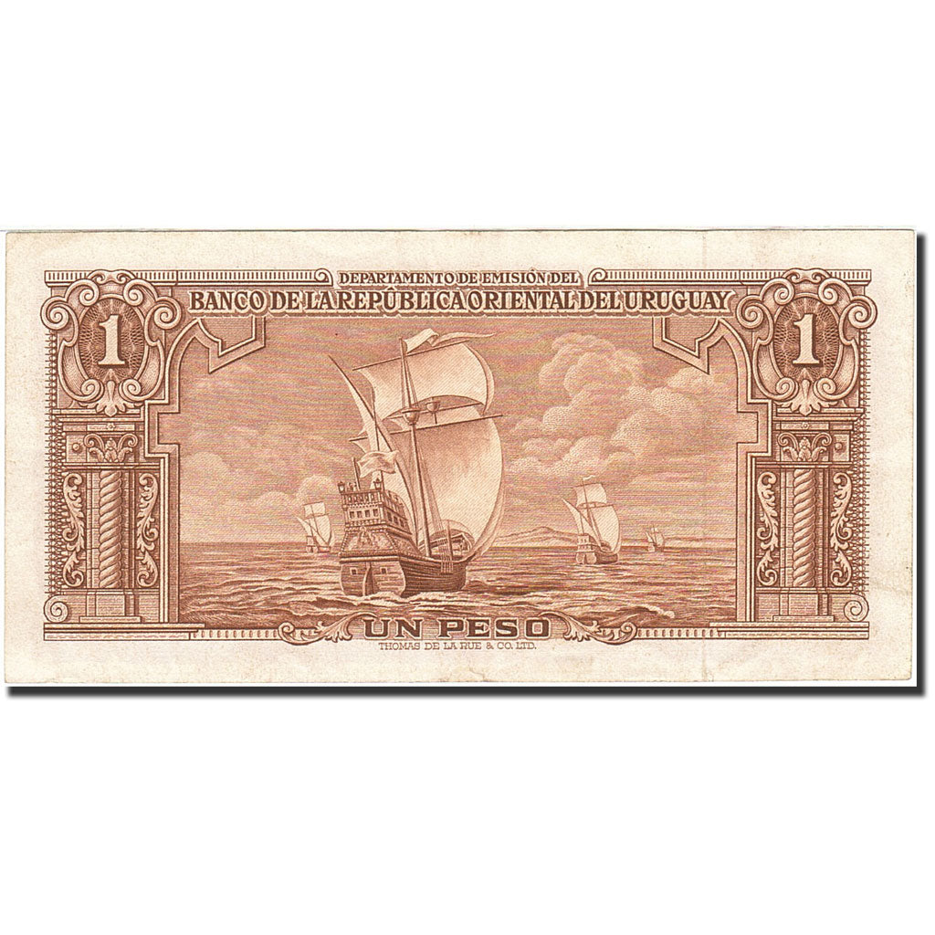 Uruguay, 1 Peso, 1939-1966, KM:35b, Undated (1939), EF(40-45)