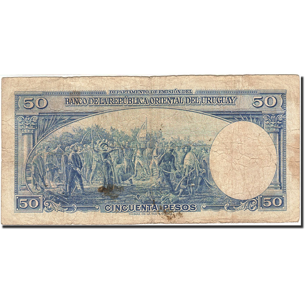 Banknote, Uruguay, 50 Pesos, 1967, 1967, KM:42Aa, VF(20-25)