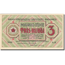 Billete, 3 Rubli, 1919, Letonia, KM:R2a, 1919, UNC