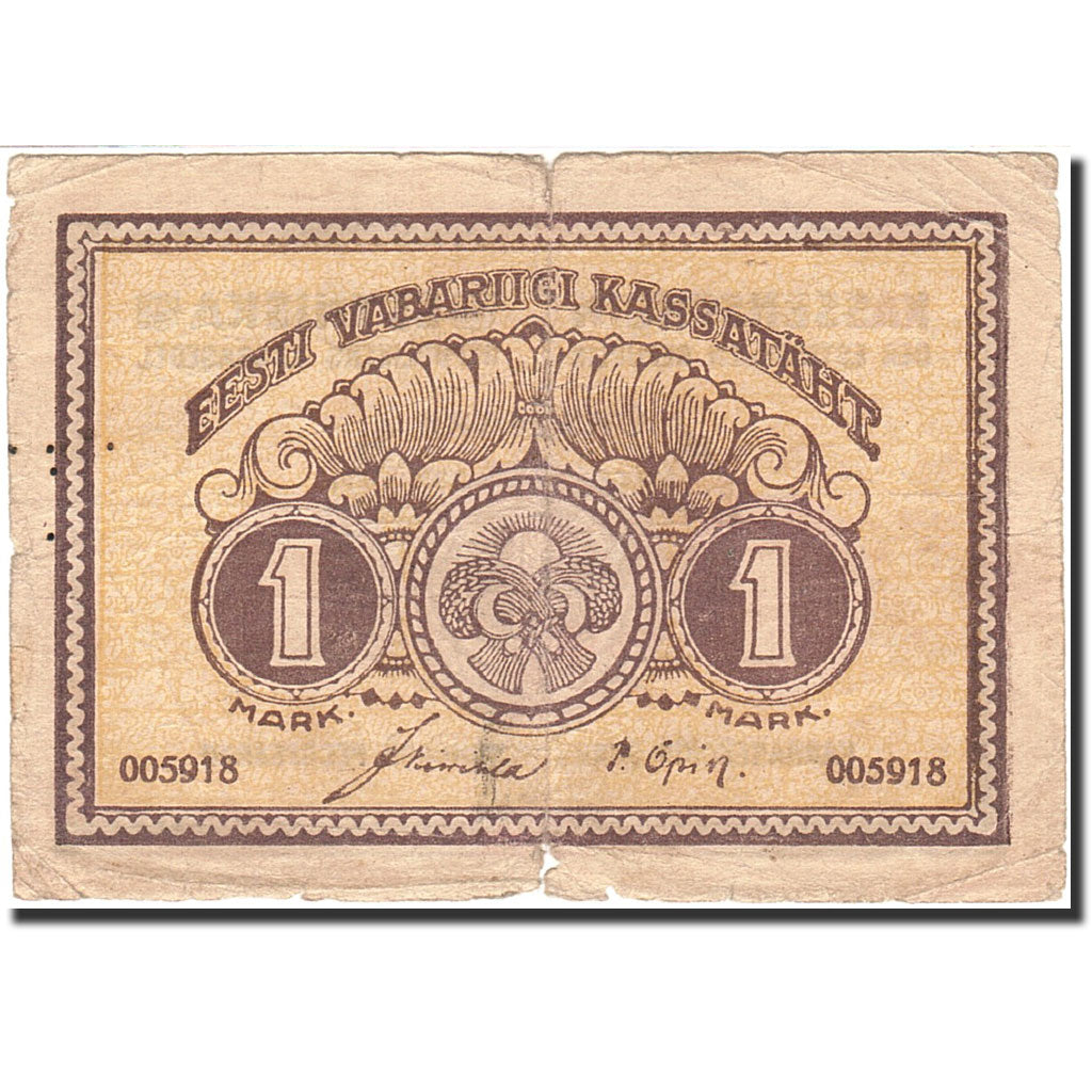 Banknote, Estonia, 1 Mark, 1919-1920, 1919, KM:43a, VG(8-10)
