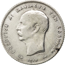 GREECE, Drachma, 1910, Paris, KM #60, VF(30-35), Silver, 4.95
