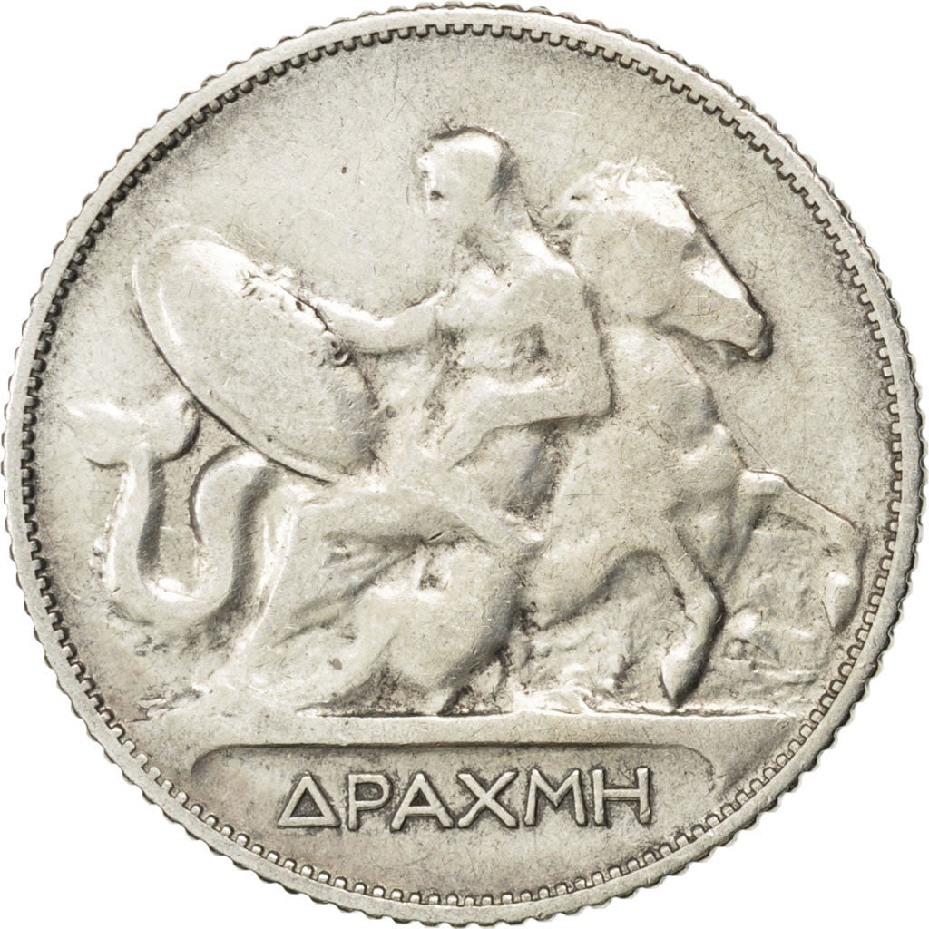 GREECE, Drachma, 1910, Paris, KM #60, VF(30-35), Silver, 4.95