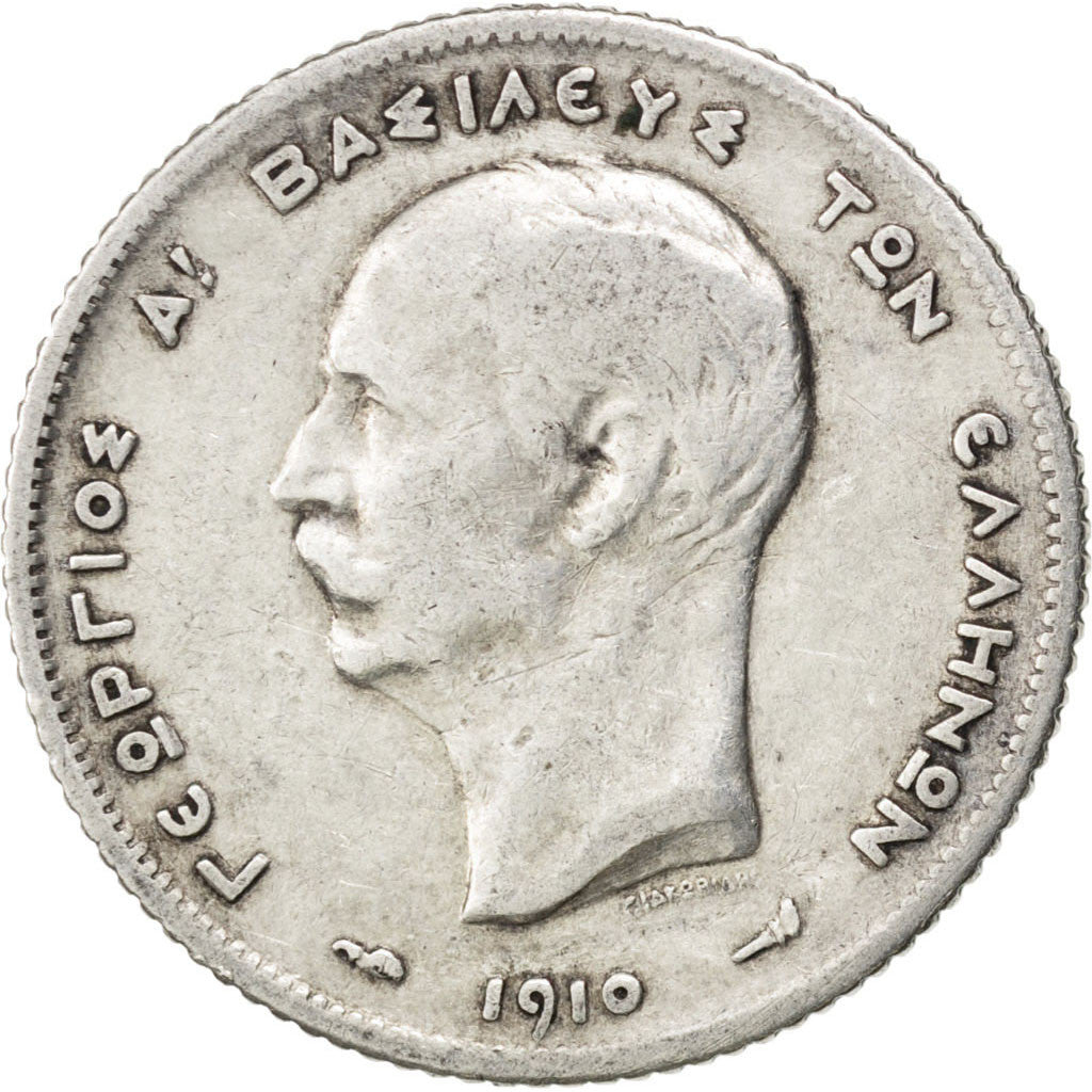 Grèce, Georges I, 1 Drachme 1910 Paris, KM 60