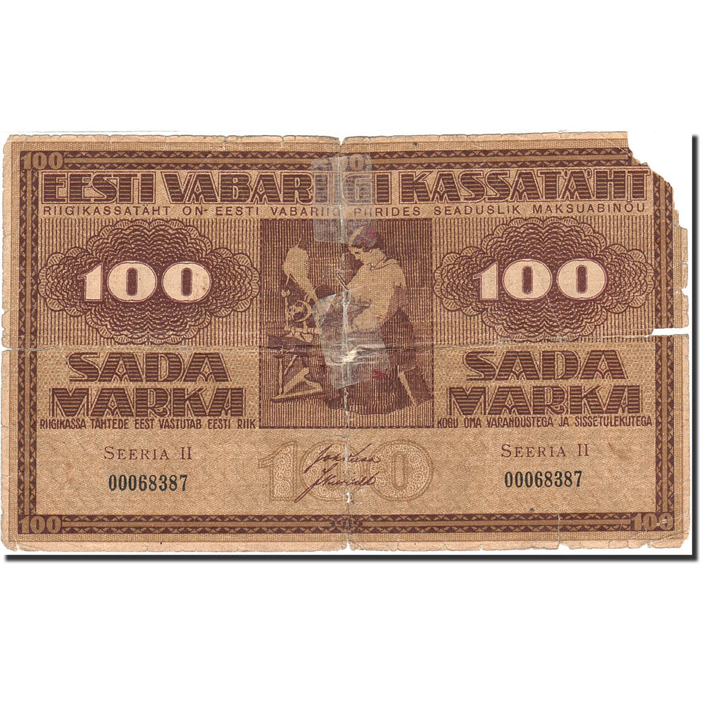 Billete, 100 Marka, 1919-1920, Estonia, KM:48b, 1919, RC