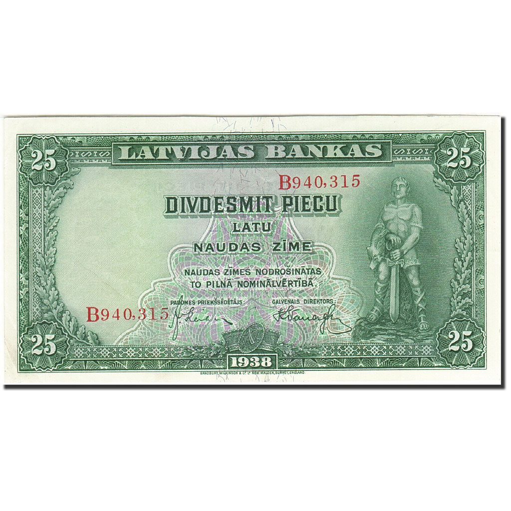 Banknote, Latvia, 25 Latu, 1938-1939, 1938, KM:21a, AU(50-53)