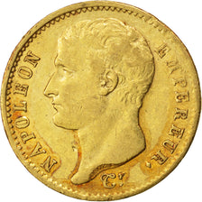 FRANCE, Napoléon I, 20 Francs, 1807, Paris, KM #A687.1, AU(50-53), Gold, Gadoury
