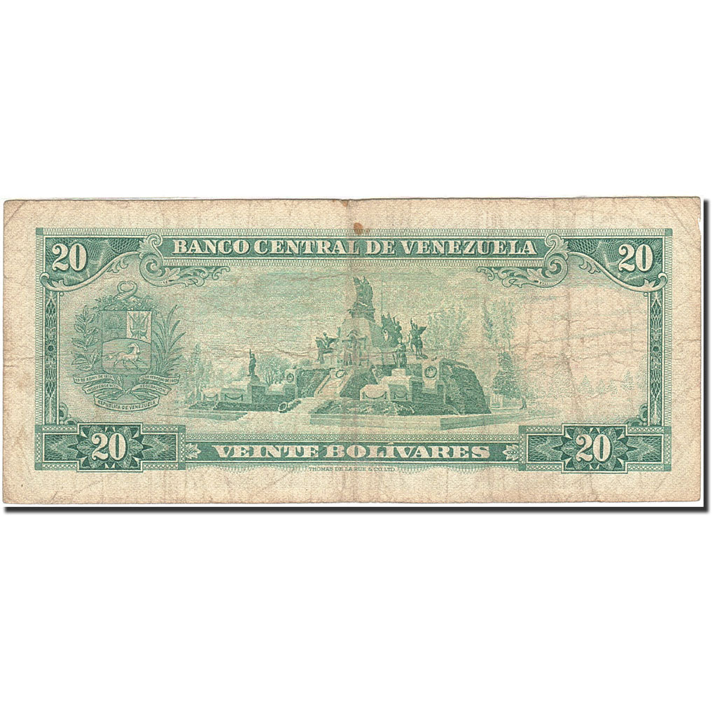 Billete, 20 Bolivares, 1963-1967, Venezuela, KM:46b, 1968-03-05, BC