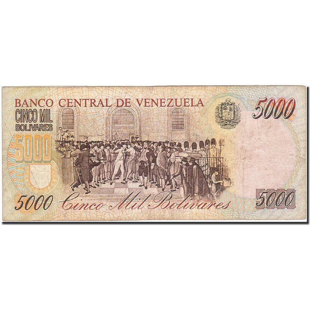 Venezuela, 5000 Bolivares, 1997, KM:78a, 1997-06-16, MB