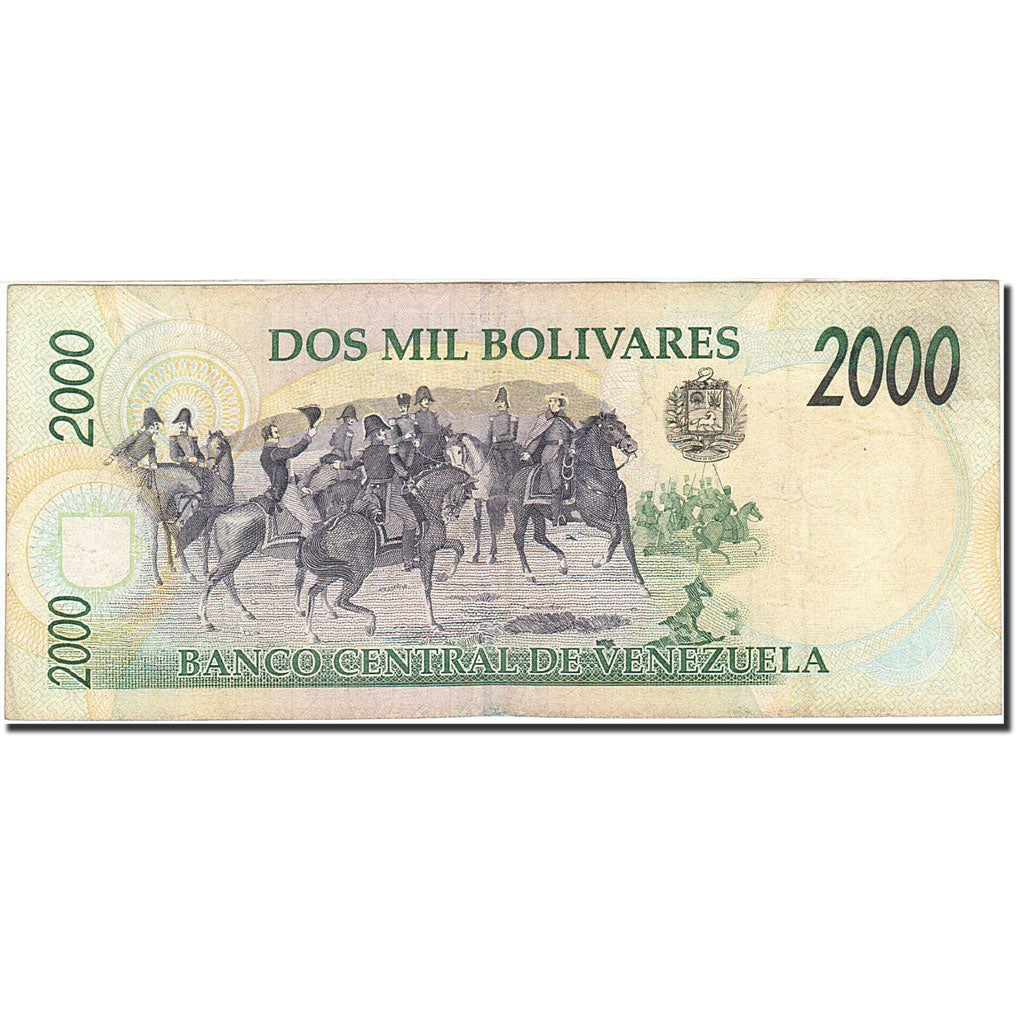 Banknote, Venezuela, 2000 Bolivares, 1997, 1998-08-06, KM:77c, AU(50-53)