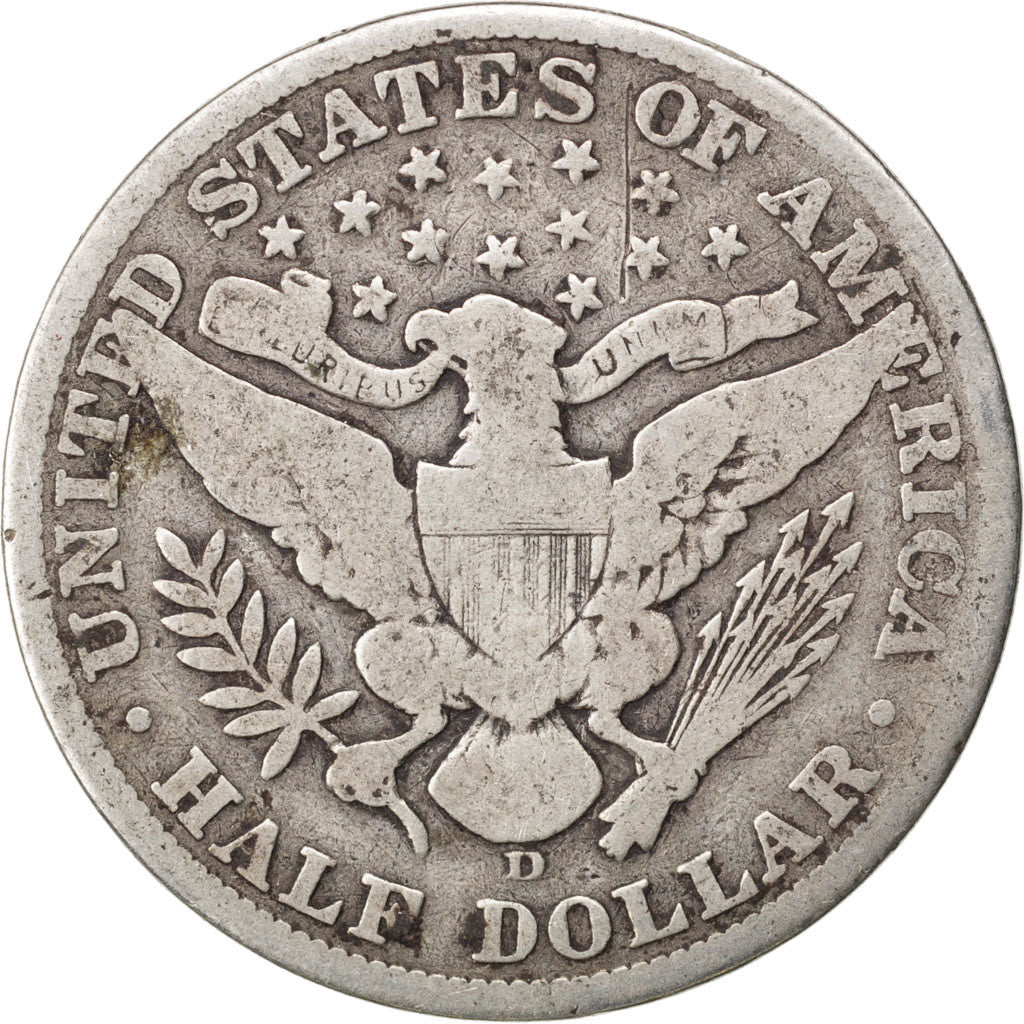 Stati Uniti, Barber Half Dollar, Half Dollar, 1908, U.S. Mint, Denver, B+, Ar...