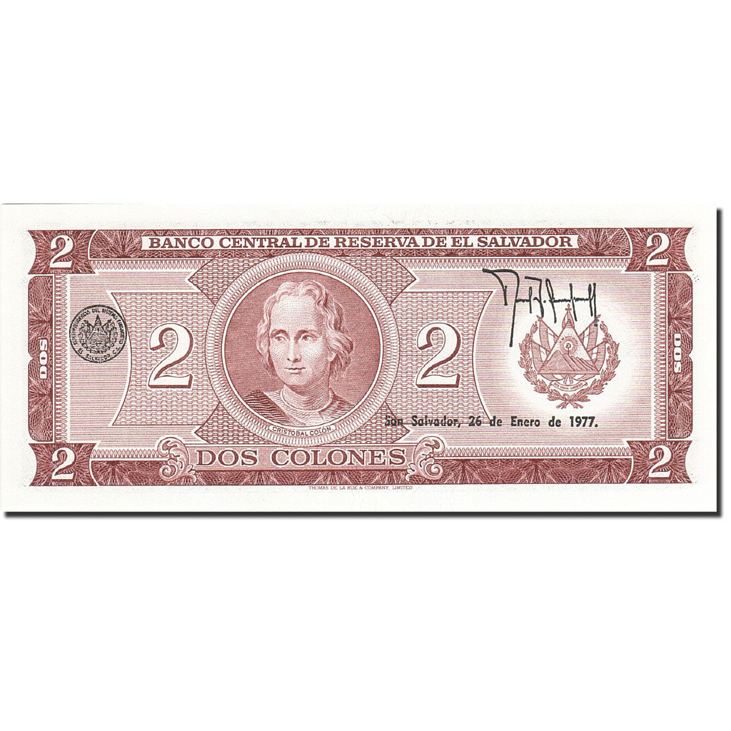 Banconote, El Salvador, 2 Colones, 1976, KM:124a, 1976-06-24, FDS