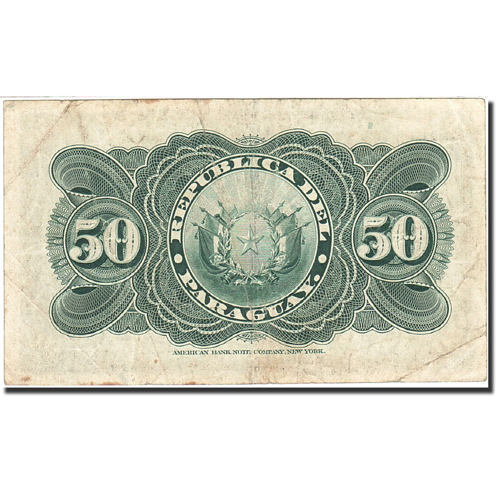 Paraguay, 50 Centavos, 1916, 1916-01-28, KM:137a, VF(20-25)