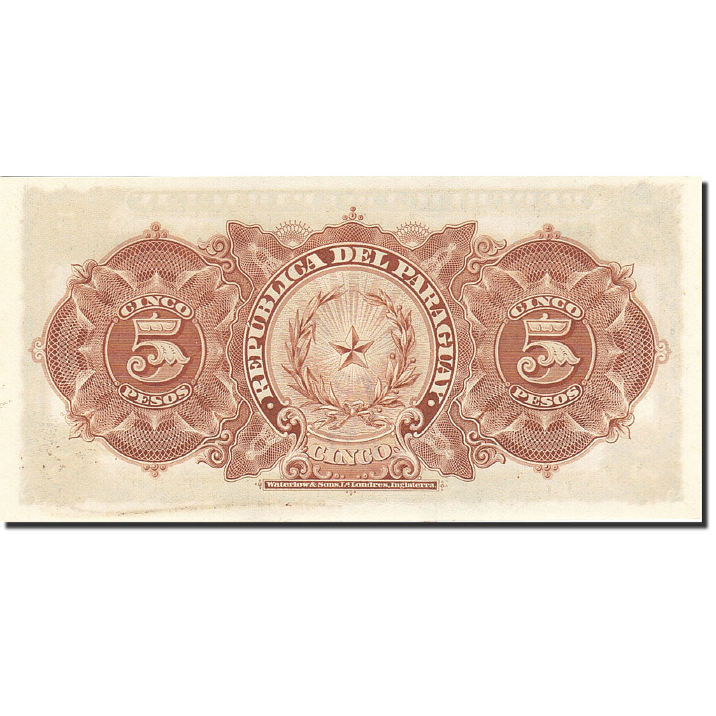 Paraguay, 5 Pesos, 1907, 1907-12-26, KM:118a, UNC(63)