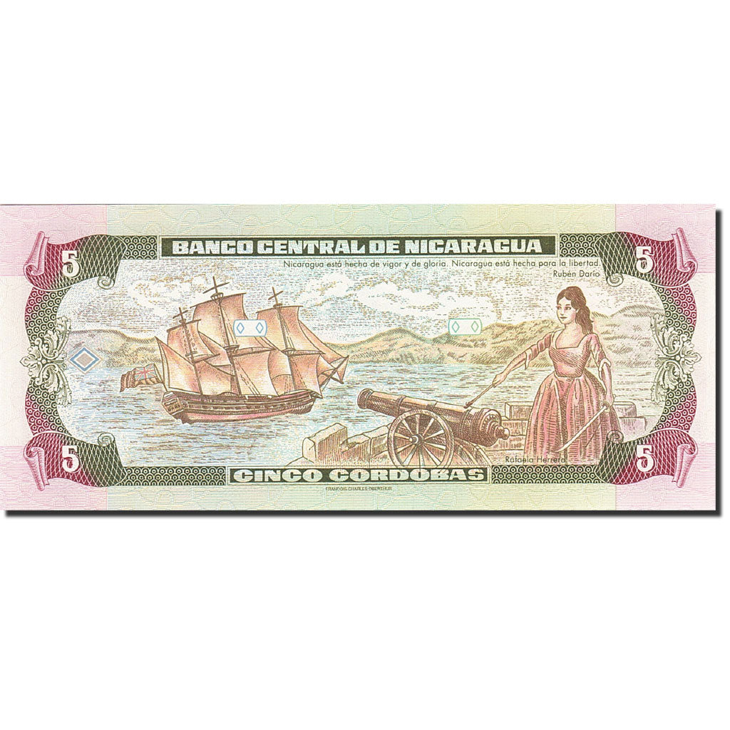 Nicaragua, 5 Cordobas, 1992-1996, 1995, KM:180, UNC(65-70)