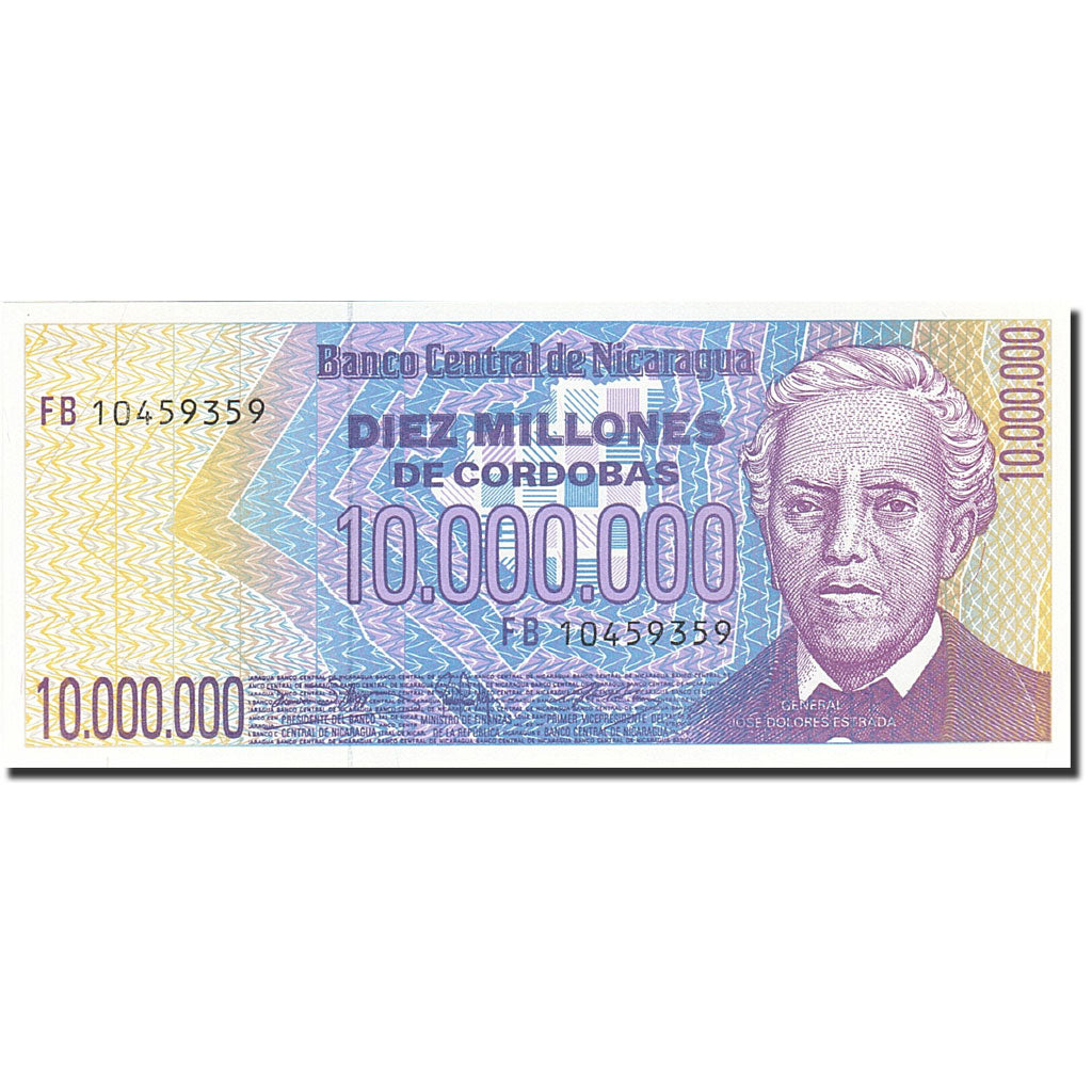 Banknote, Nicaragua, 10 Million Córdobas, 1990, UNdated (1990), KM:166