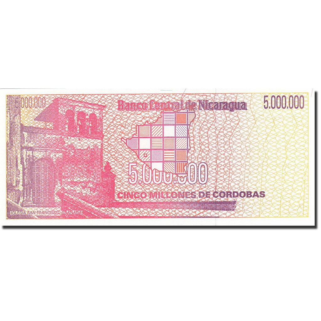 Banknote, Nicaragua, 5 Million Córdobas, 1990, UNdated (1990), KM:165