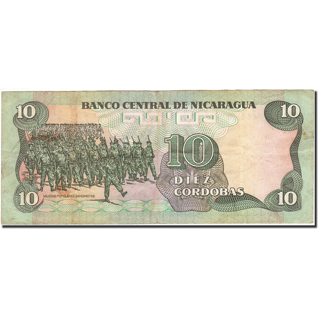 Billet, Nicaragua, 10 Cordobas, 1985-1988, 1985, KM:151, TB