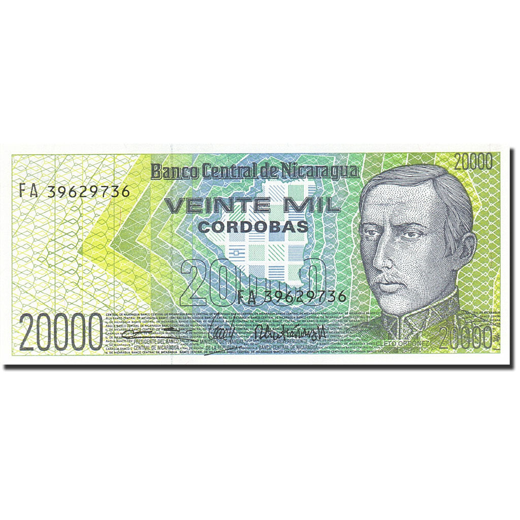 Billet, Nicaragua, 20,000 Córdobas, 1989, Undated (1989), KM:160, SPL