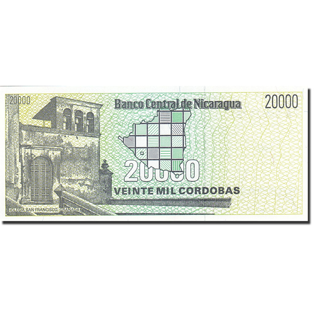 Billet, Nicaragua, 20,000 Córdobas, 1989, Undated (1989), KM:160, SPL