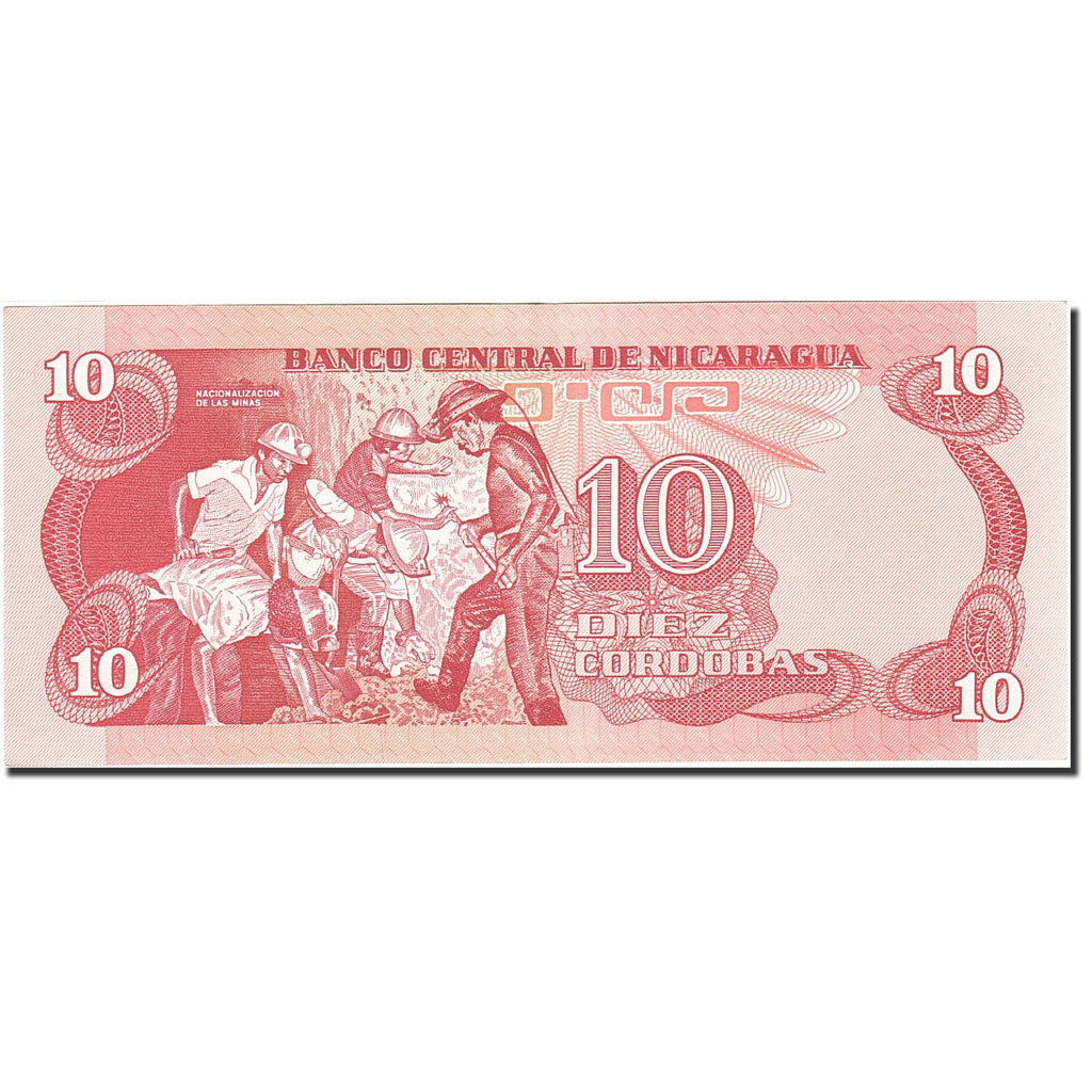 Nicaragua, 10 Cordobas, 1979, 1979, KM:134, AU(55-58)