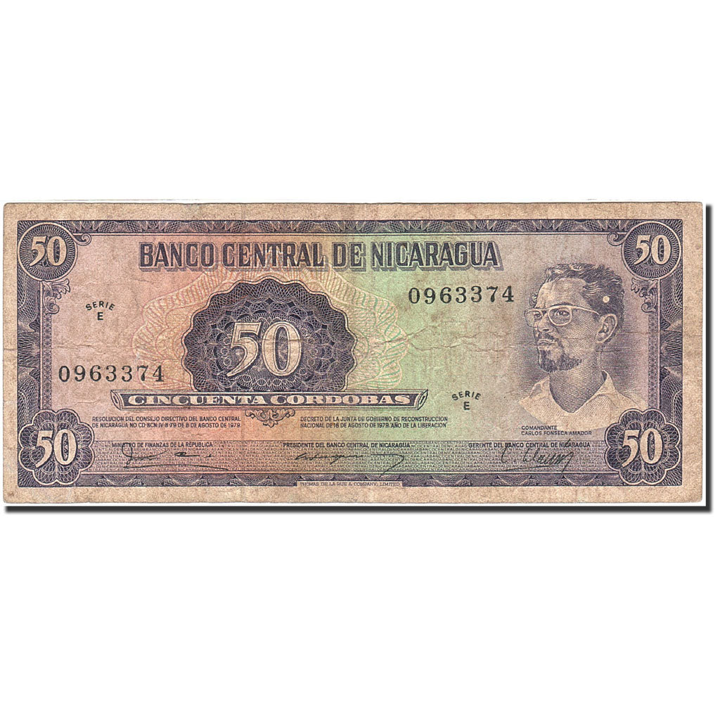 Nicaragua, 50 Cordobas, 1979, 1979, KM:136, S
