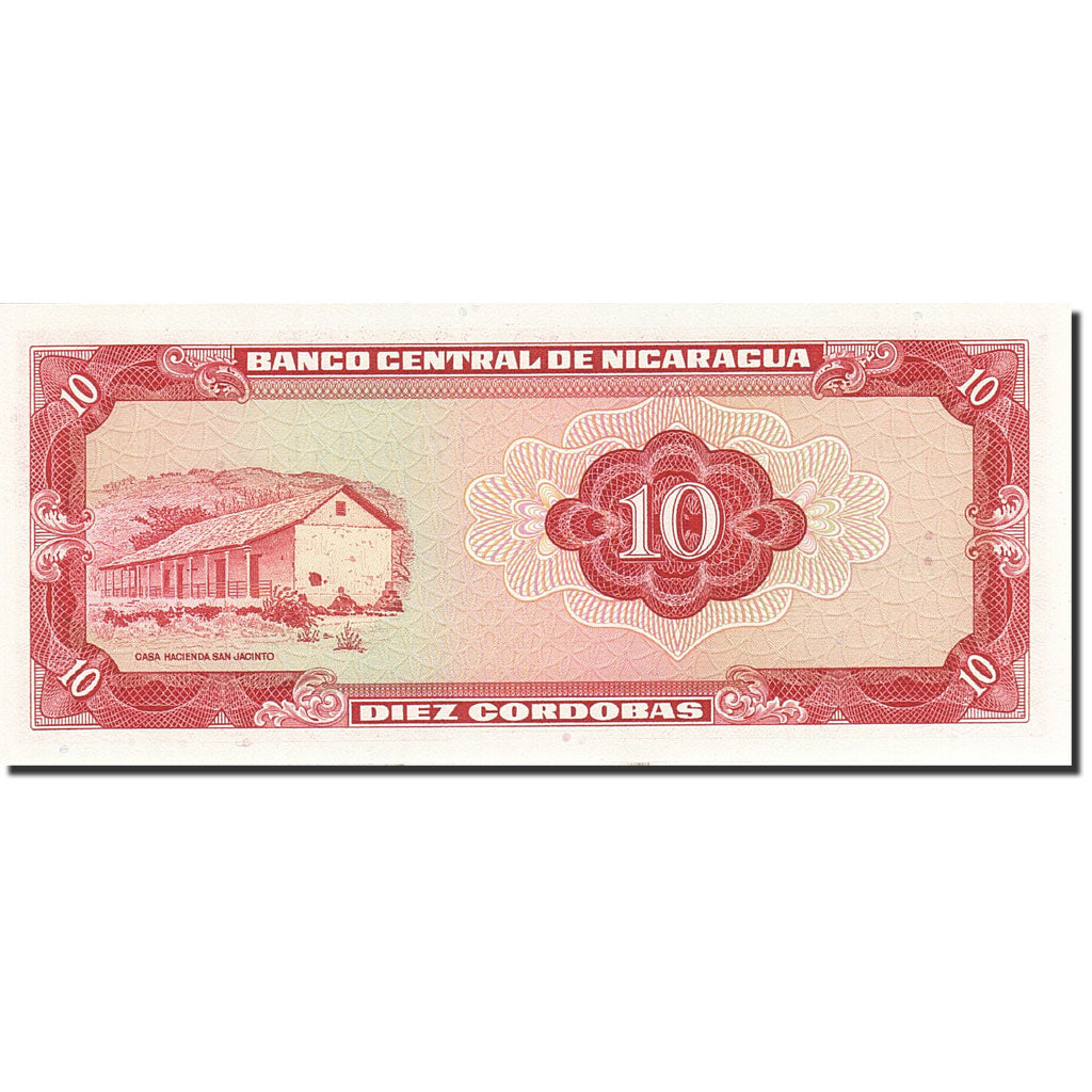 Banknote, Nicaragua, 10 Cordobas, 1972, 1972, KM:123, UNC(65-70)