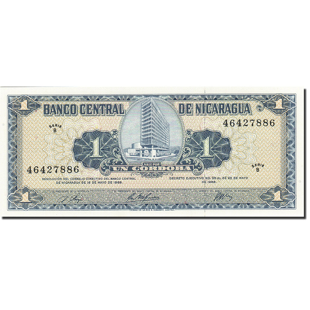 Billet, Nicaragua, 1 Cordoba, 1968, 1968, KM:115a, NEUF