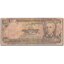 Biljet, Nicaragua, 100 Cordobas, 1984, 1985, KM:141, B+