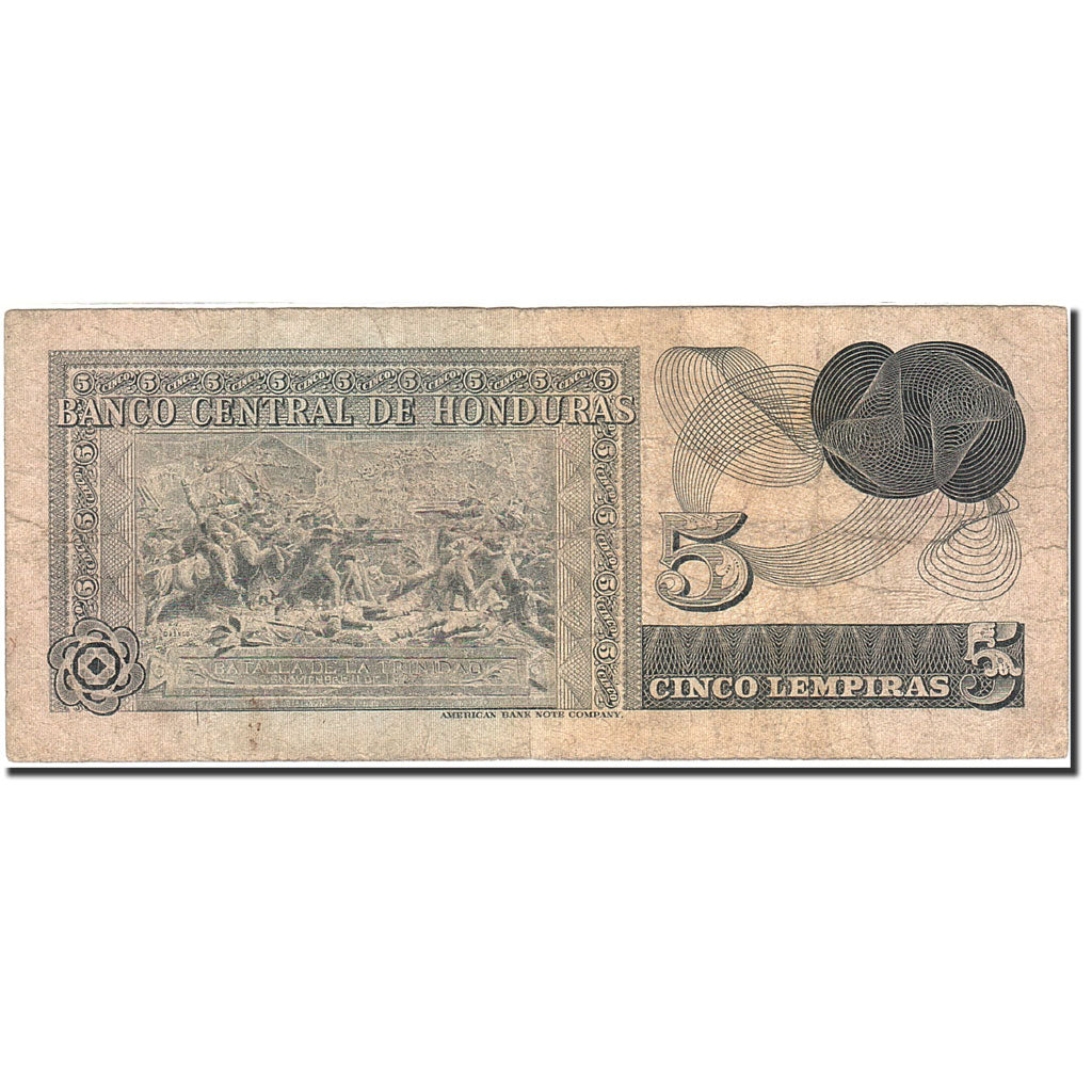 Honduras, 5 Lempiras, 1973-1974, 1978-02-13, KM:59b, VG(8-10)