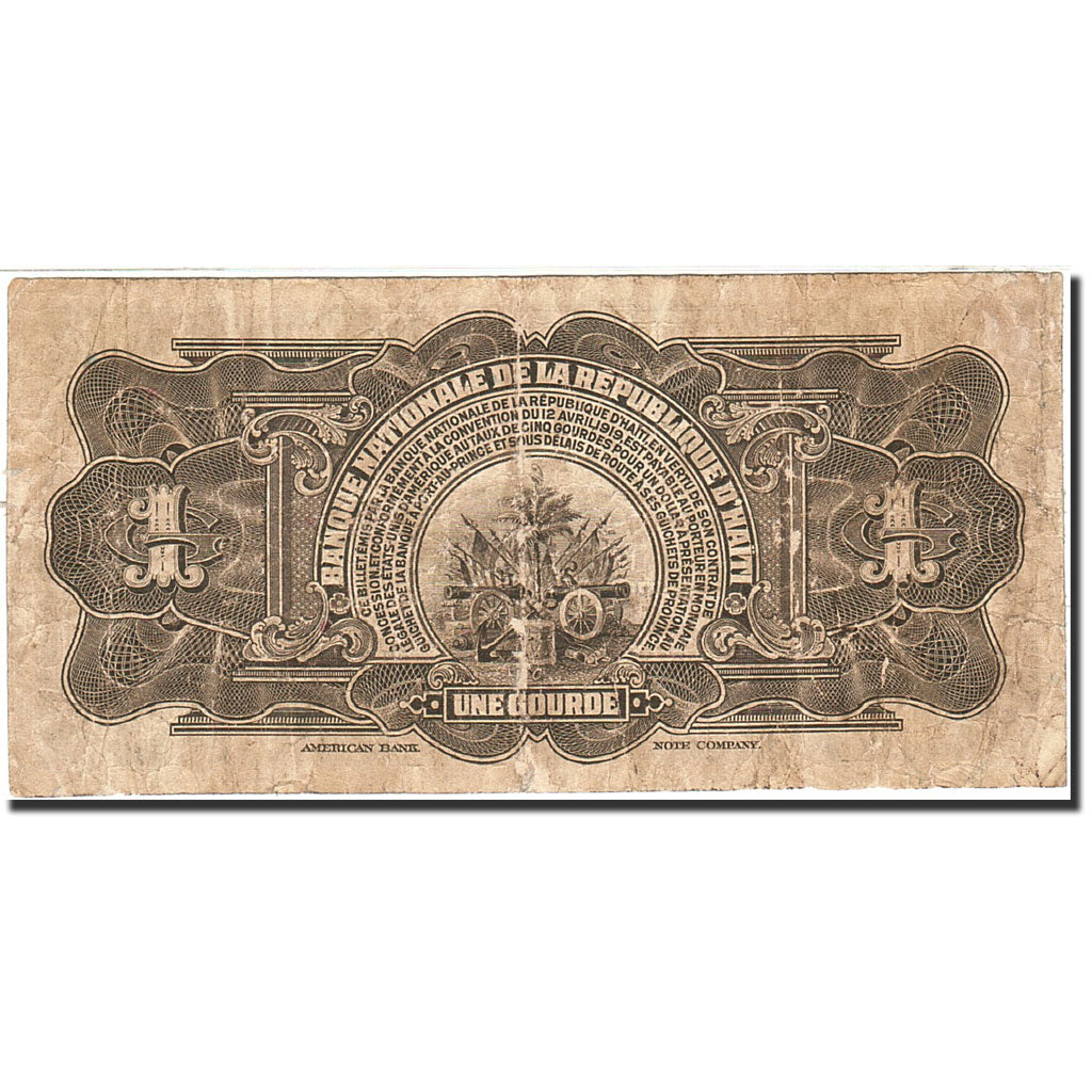 Haiti, 1 Gourde, 1919, 1919, KM:170a, F(12-15)