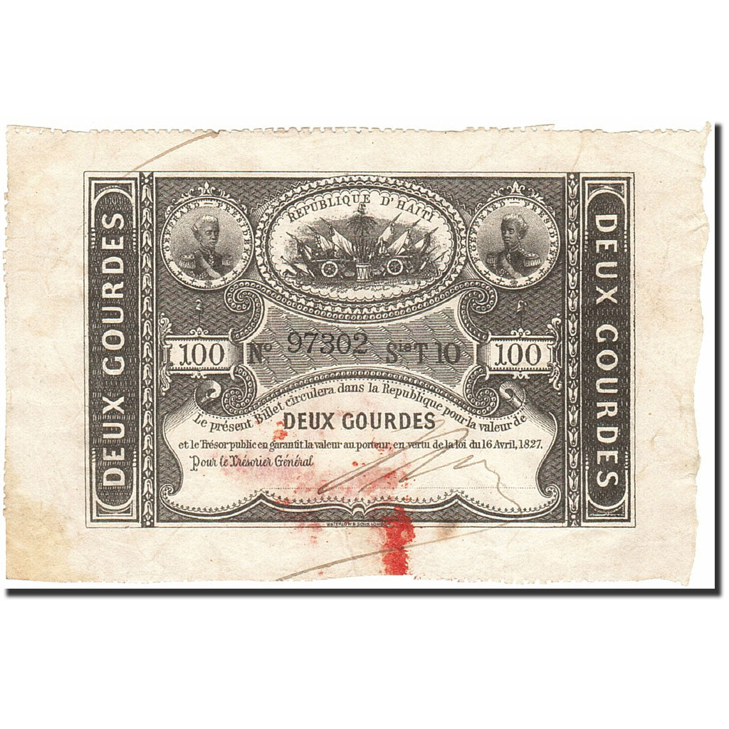 Haïti, 2 Gourdes, 1827, 1827, KM:42, TB