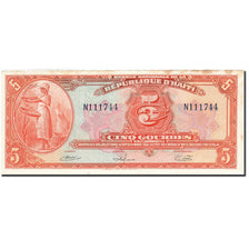 Haïti, 5 Gourdes, 1919, 1919, KM:187a, TTB