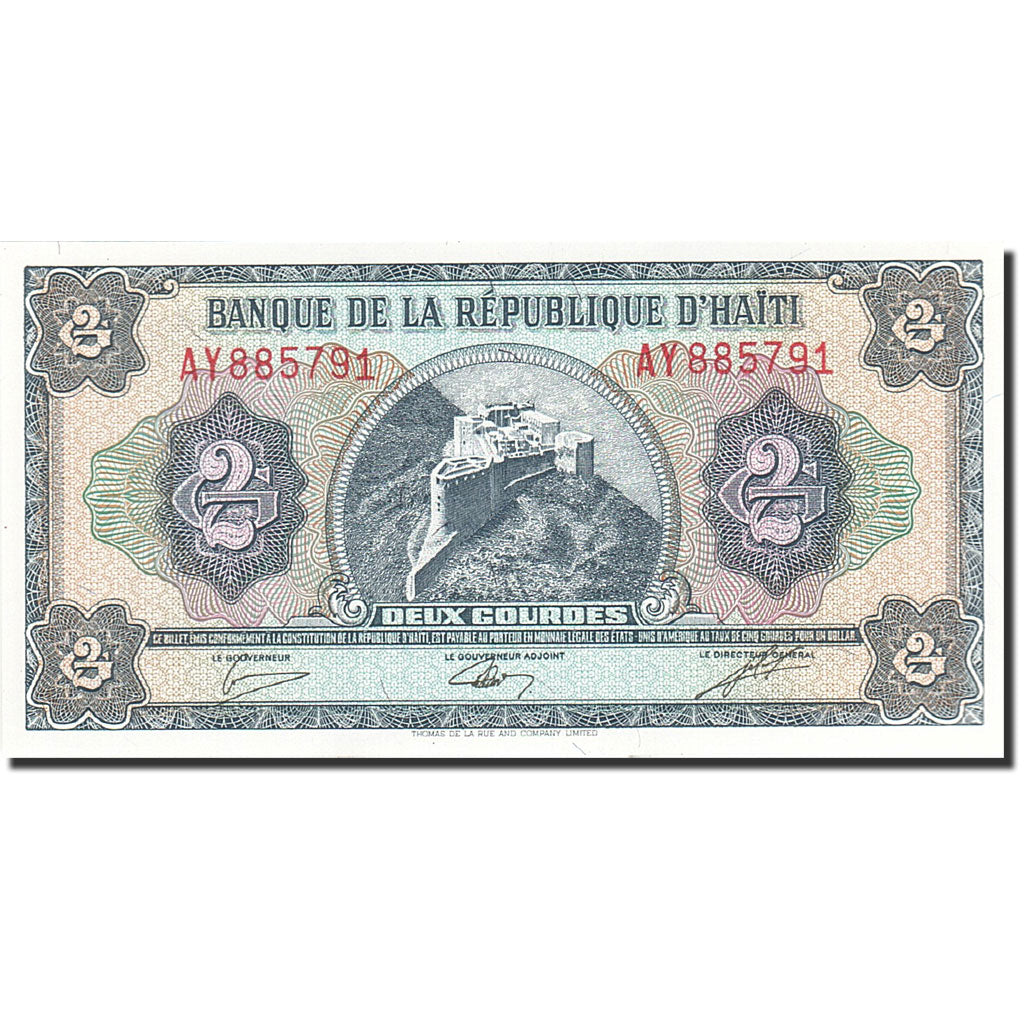 Banknote, Haiti, 2 Gourdes, 1986-1988, 1979, KM:245a, UNC(65-70)